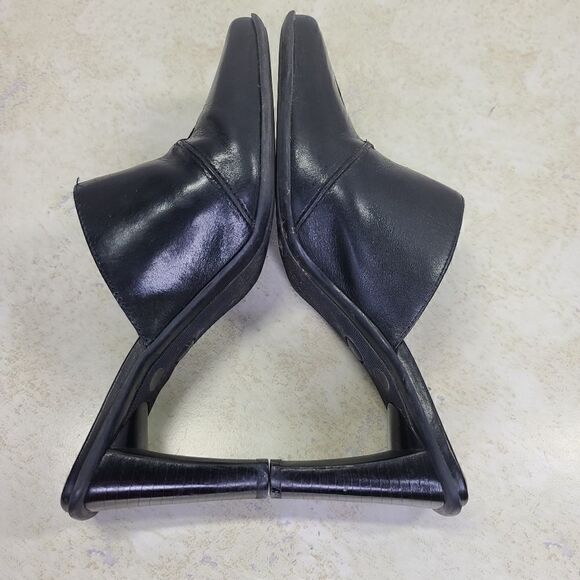 Liz Claibrne Bonafide Leather Mules 7.5 Black - Picture 7 of 8